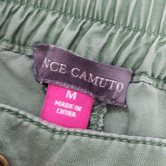 Vince Camuto Woman's 100% Lyocell Green Cargo Pants with Elastic Ankles, Medium - Picture 3 of 12